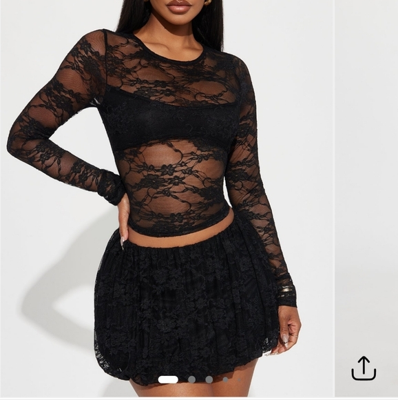 Fashion Nova Dresses & Skirts - Fashion Nova Black Lace Skirt Set
